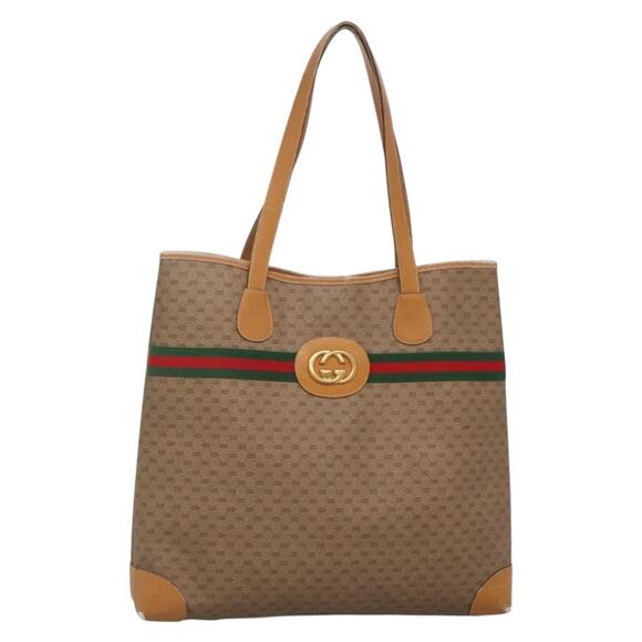 GUCCI Micro GG Supreme Web Sherry Line Bag Pvc Beige 002 988 002 988 - Picture 1 of 16
